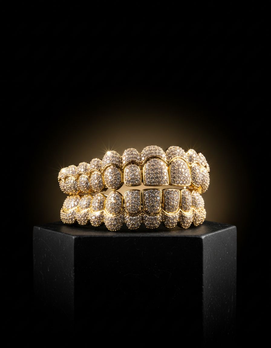 Grillz full mouth em ouro 18K