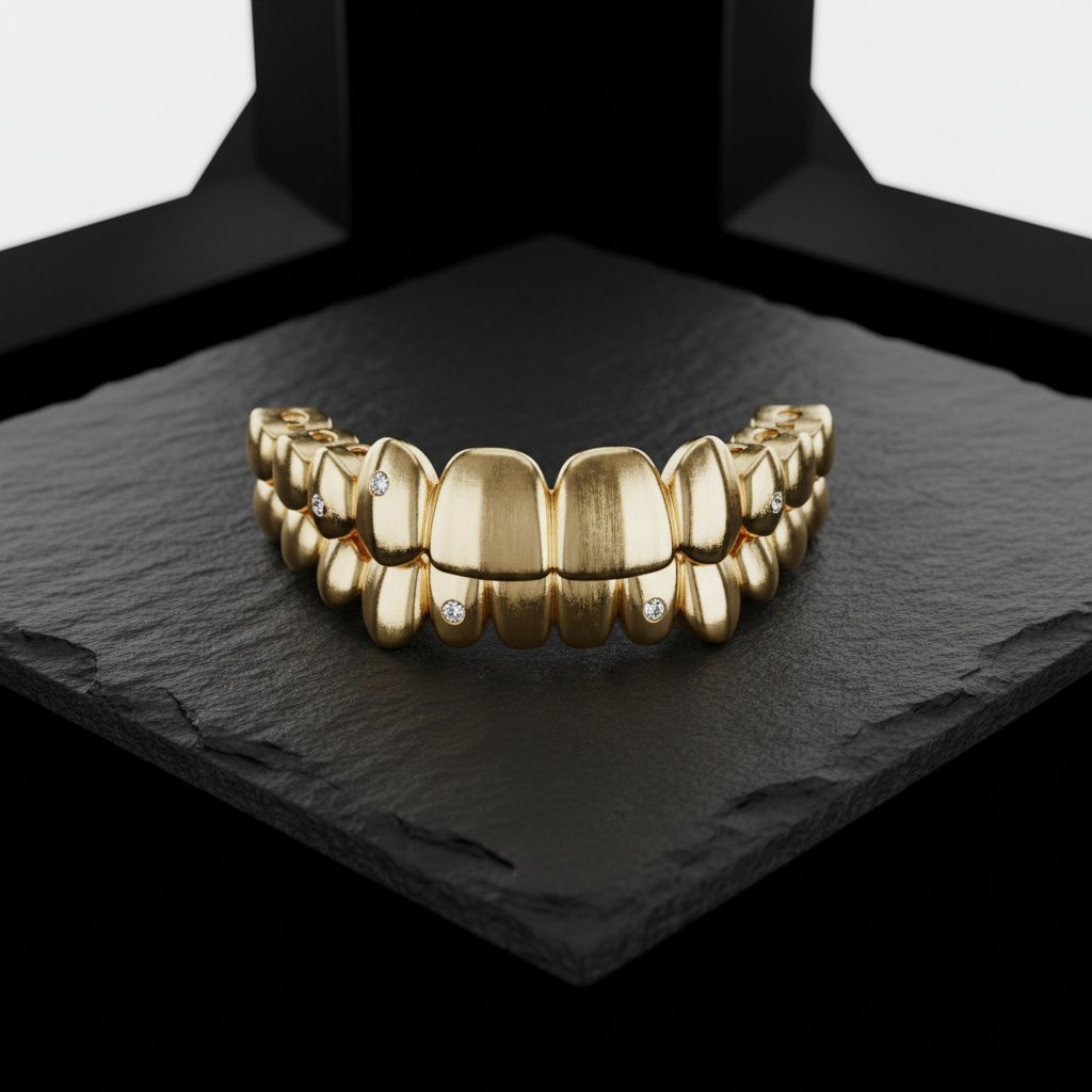 Grillz Full Mouth em Ouro 18K em estúdio